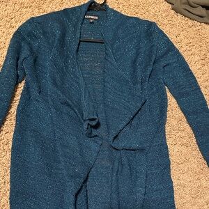 Express Women's Teal Cardigan Sweater